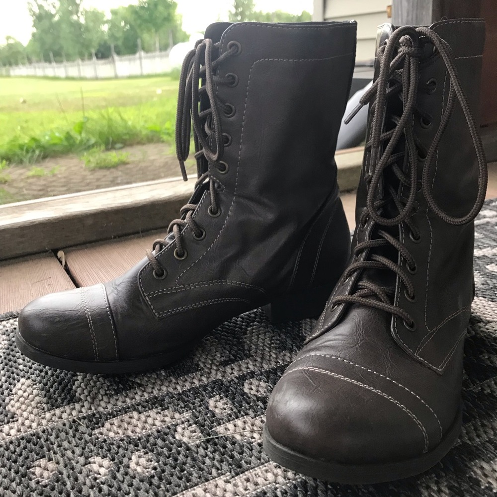 Brown brash boots